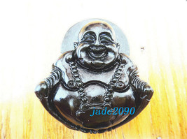FREE SHIPPING Natural black  jade Happy /  happiness /  Compassion buddha charm  - £15.72 GBP