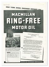 Print Ad Macmillan Ring-Free Motor Oil Hotel Seville Vintage 1938 Advertisement - £9.81 GBP