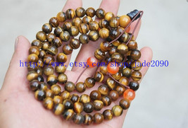 Free Shipping - Tibetan Tiger&#39;s  Eye gemstone meditation yoga 108 Prayer Beads M - £23.41 GBP