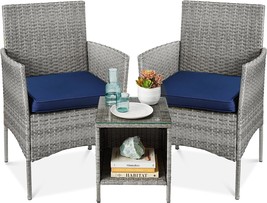 Featuring A Side Table And Three Pieces, This Space-Saving Patio Furniture Set - £120.43 GBP