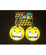 Emoto Emoji Pair Of Luggage Tags 2 Yellow Cool Full White Teeth Smiley I... - £10.87 GBP