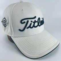 Titleist By New Era Size M/L Fitted White &amp; Black Embroidered &quot;C&quot; Golf Cap Hat - £12.29 GBP