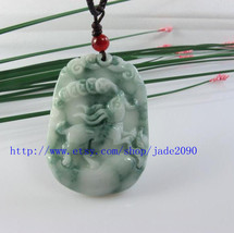 Free Shipping -  Real jade , Hand carved good luck Amulet Natural green jadeite  - £23.76 GBP