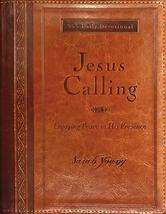 Jesus Calling, Large Text Brown Leathersoft, with full Scriptures: Enjoying Peac - £17.53 GBP