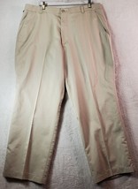 DOCKERS Dress Pants Men Size 38 Tan Polyester Slash Pocket Flat Front Light Wash - £9.21 GBP