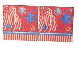 Set of 2 July 4th Colors of Freedom Lunch Napkins 6 1/2&quot; Total 36 Ct - £7.23 GBP