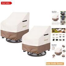 Heavy Duty Waterproof Outdoor Chair Covers Set - Modern Beige 2-Pack 33W... - $92.02