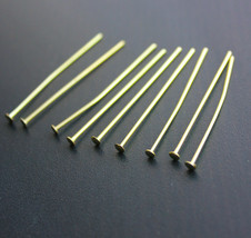 300p 37mm DIY Jewellery Head Flat Needle Crystal Bead Metal Connector Golden PIN - £7.99 GBP