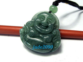 FREE SHIPPING Natural dark green  jade Happy /  happiness /  Compassion buddha c - $19.99