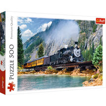 500 Piece Jigsaw Puzzle, Mountain Train, Locomotive Puzzle, Adult Puzzles, - $17.03