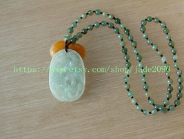 Free Shipping - beaded green jadeite jade  Dragon and Phoenix  charm beaded Pend - £20.47 GBP