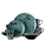 Elama Floral Accents 16 Piece Dinnerware Set in Blue - $89.10