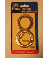 IVES SCHLAGE Solid Brass House Number "8" EIGHT New vintage (June 2000) sealed - $148.66 MXN