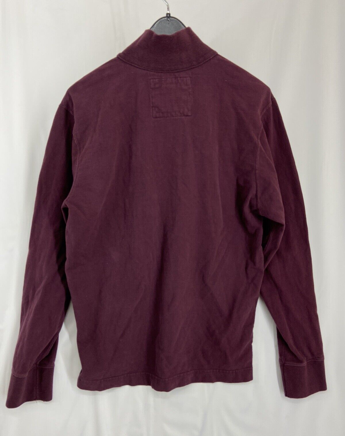 Aeropostale Size Large Mens Maroon Henley Heavy Cotton Pullover Patch - $14.11