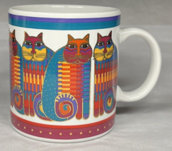 Vintage Laurel Burch Kitty Cat Coffee Mug 1988 Rainbow Cat Cousins Mug 16 0z - £14.44 GBP