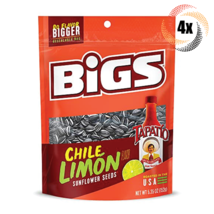 4x Bigs Chile Limón Flavor Sunflower Seed Bags 5.35oz Do Flavor Bigger! - £16.59 GBP