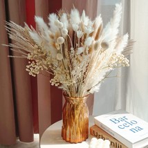 120 Pcs Pampas Grass 18&quot; Tall Dried Pompous Grass Boho Decor Flower Arrangement - £22.88 GBP