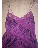 M 34&quot; Vintage 100% Nylon Full Sweep Lace Panel Swirls Long Night Gown Lo... - $52.75 CAD