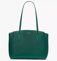 Kate Spade Monet Large Triple Compartment Green Leather Tote WKRU6948 NWT $399 Y - £125.81 GBP