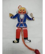 Kurt S Adler Wooden Nutcracker Ornament With Crown And Sword 6&quot; Moves - $19.79