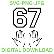 6-7 Hands Six Seven Meme PNG | Funny Viral Internet Trend 67 Hands Digit... - $27.51 MXN