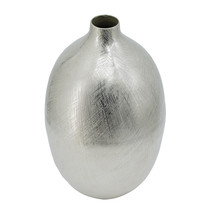 A&B Home Round Aluminum Vase With Silver Streaks 14"H - $89.10