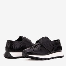 The Obsidian Black Snake Leather Men Sneaker image 3