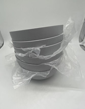 Room Essentials 6 pk Plastic Cereal Bowl Gray, BPA Free 30oz Dishwasher Safe - £8.93 GBP