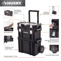 22 In. Husky Portable Rolling Tool Box on Wheels Cart Part Organizer Storage Bin - £116.02 GBP