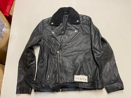 ASOS Vintage Leather Motorcycle Jacket Black Label M Armpit/armpit 21&quot; (mc876) - £60.29 GBP