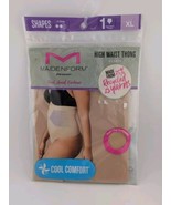 Maidenform Flexees XL High Waist Thong Firm FLS079 Cool Comfort Beige Nude - $11.36