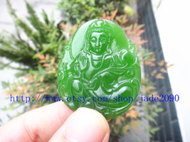 Free shipping -  natural green jadeite jade  Buddhist Kwan-Yin charm Pendant - j - £20.78 GBP