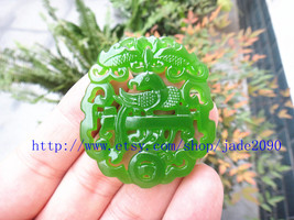 Free Shipping - green jadeite jade  Hand- carved  Natural green Phoenix jadeite  - $25.99