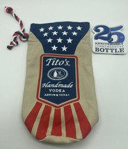 Titos Vodka 25th Anniversary Embroidered Canvas Drawstring Bag American ... - £5.54 GBP