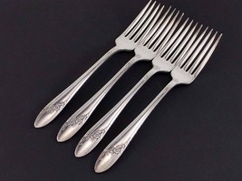 Oneida Community QUEEN BESS II 4 Dinner Forks 7-1/2&quot; Silverplate 1946 - £12.38 GBP