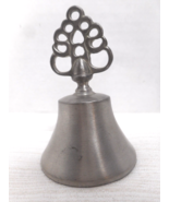 Vintage Woodbury Pewter Silver Dinner Bell Ornate Bell Top Silver 3 1/2&quot;... - £18.09 GBP