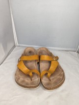 Yokono Sandals Womens Leather Size 9 Cork Toe Strap Snake Print Mustard ... - £23.26 GBP