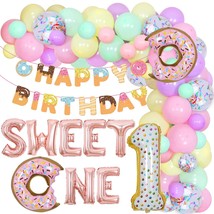 Sweet One Donut Birthday Party Decorations For Girls Donut 1St Birthday Pink Mac - £32.76 GBP