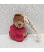 Vintage Brown &amp; Red Jingle Bear Pencil Hugger Clip-On Finger Grabber 198... - $204.23 MXN