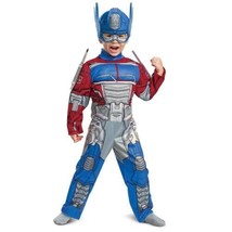 Boys Transformers Optimus Prime Muscle Jumpsuit &amp; Mask Halloween Costume... - £15.48 GBP