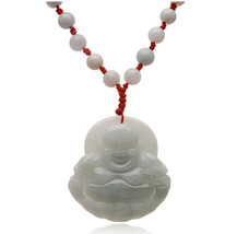 FREE SHIPPING Natural white jade Happy buddha /  happiness buddha /  Compassion  - £20.71 GBP