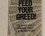 Greed Game Show Fox Tv Guide Print Ad Big Money TPA21t - $5.93
