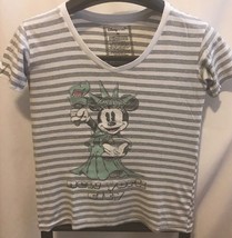 Disney Stripped Women&#39;s T-Shirt Mickey Mouse Statue Of Liberty New York ... - £15.57 GBP