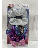 Disney Frozen II Hair Accessories 2 Piece Scrunchie Set Silver Purple Pink - $4.12 CAD