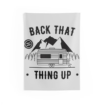 Custom Indoor Wall Tapestry: &quot;Back That Thing Up&quot;- B&amp;W Camper Trailer Illustrati - £21.40 GBP+