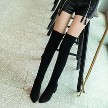 Women Over The Knee High Boots Fashion All Match Pointed Toe Winter Shoes Elegan - £27.65 GBP