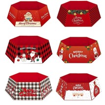 Checkered Christmas Tree Collar Skirt Ring Cover Holiday Decor Inside Outside US - £15.81 GBP