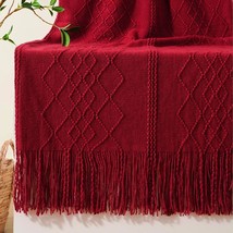 Christmas Red Throw Blanket For Couch, Christmas Blankets &amp; Throws, Burgundy Thr - £36.65 GBP