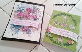 Two Handmade Die Cut Embossed Cross Hymn Resurrection Easter Cards  - £7.79 GBP