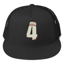 Number 4 Varsity Font Embroidered Trucker Hats Adjustable Hat Women Baseball Cap - $33.27